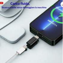 Adattatore 8 Pin a USB-C Ricarica Veloce 5V/2.4A con Moschettone