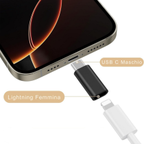 Adattatore Usb-C A 8 Pin Ricarica Veloce Trasferimento Dati Portatile
